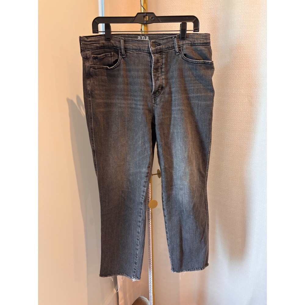 ANA  High Rise Straight Leg Jeans Faded Black Size 14- 26 inseam
